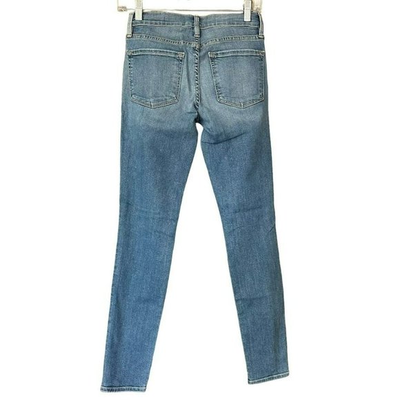 Frame Le Skinny de Jeanne Light Wash Distressed Jeans Womens 26 - Picture 2 of 5